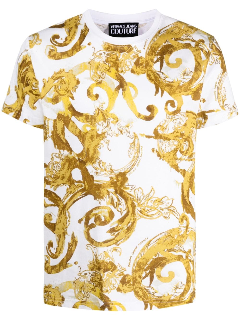 Versace Jeans Couture Baroque-print cotton T-shirt - White von Versace Jeans Couture