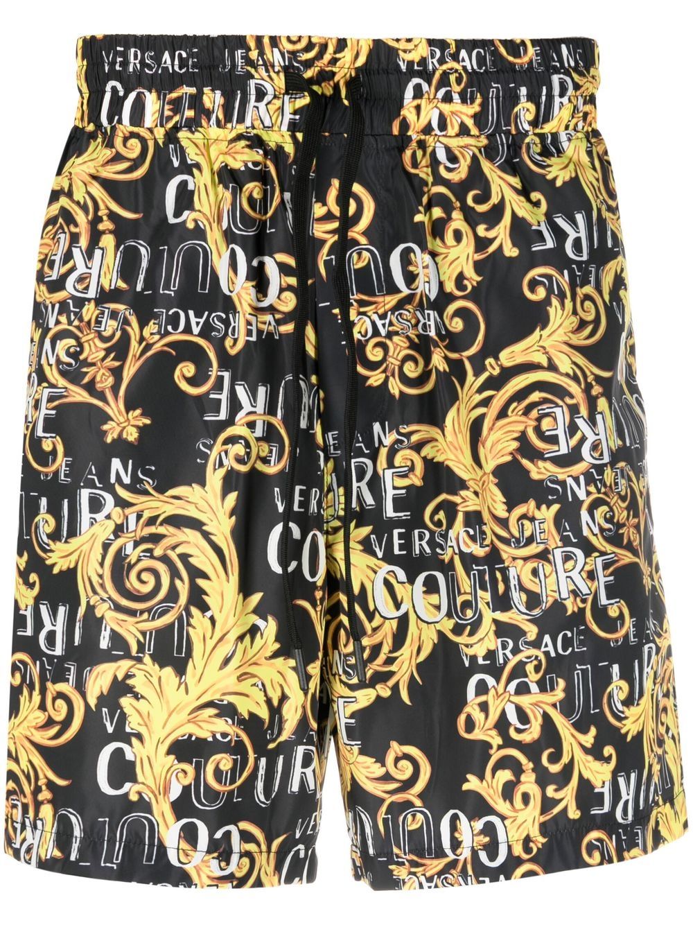 Versace Jeans Couture Baroque-print track shorts - Black von Versace Jeans Couture