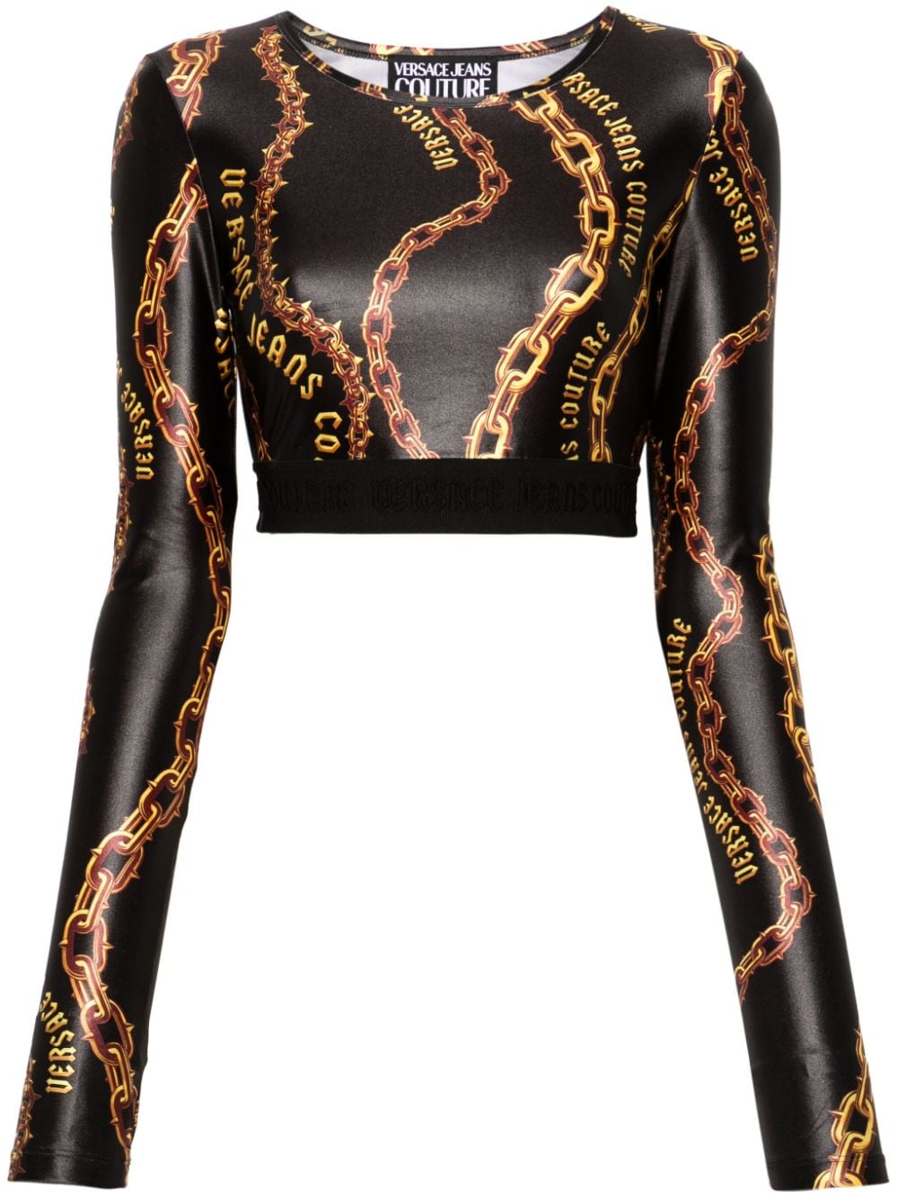 Versace Jeans Couture Chain Couture crop top - Black von Versace Jeans Couture