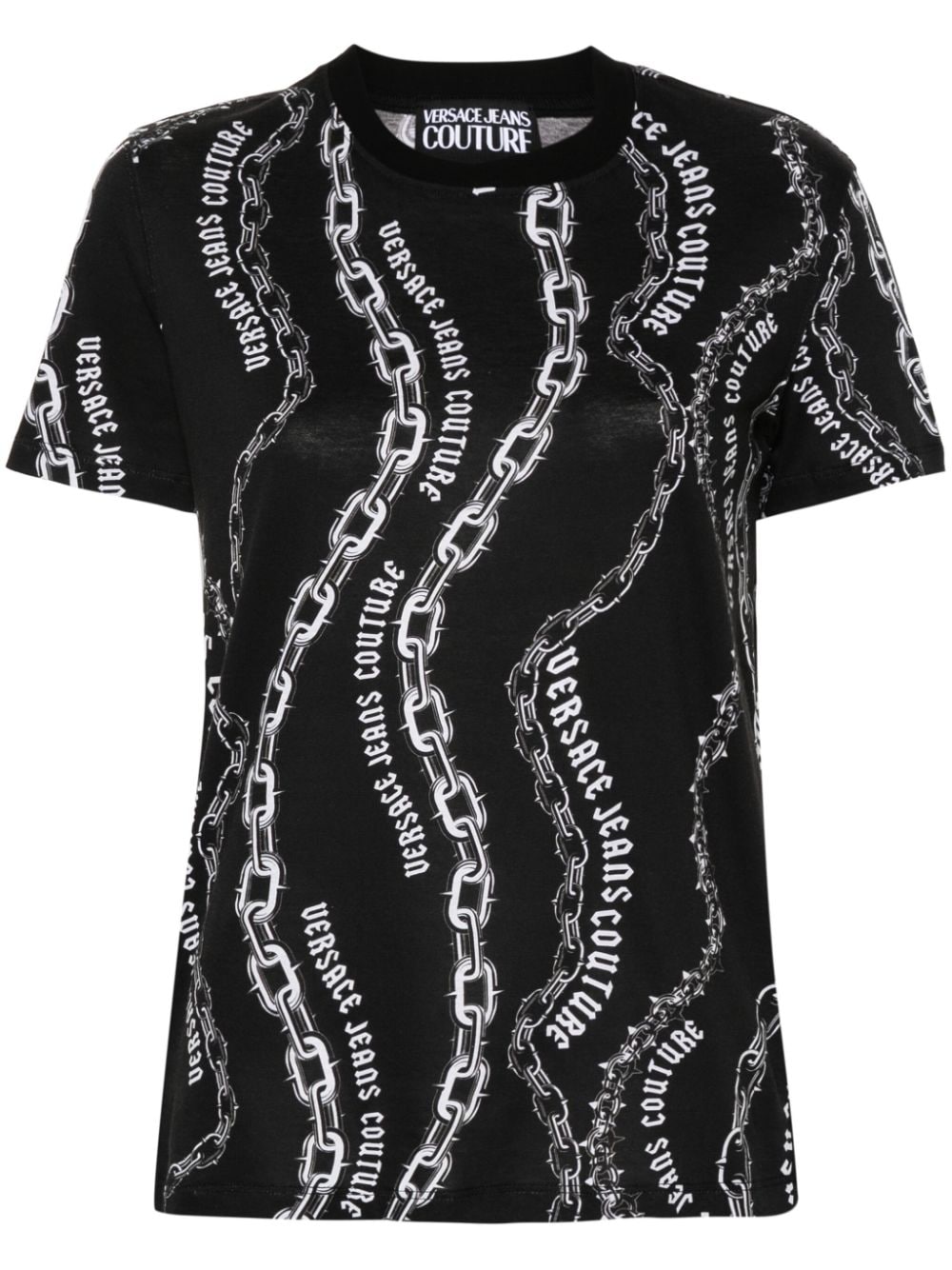 Versace Jeans Couture Chain Couture-print T-shirt - Black von Versace Jeans Couture