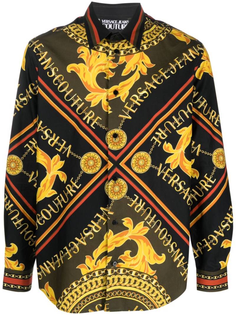 Versace Jeans Couture Chain Couture-print cotton shirt - Yellow von Versace Jeans Couture