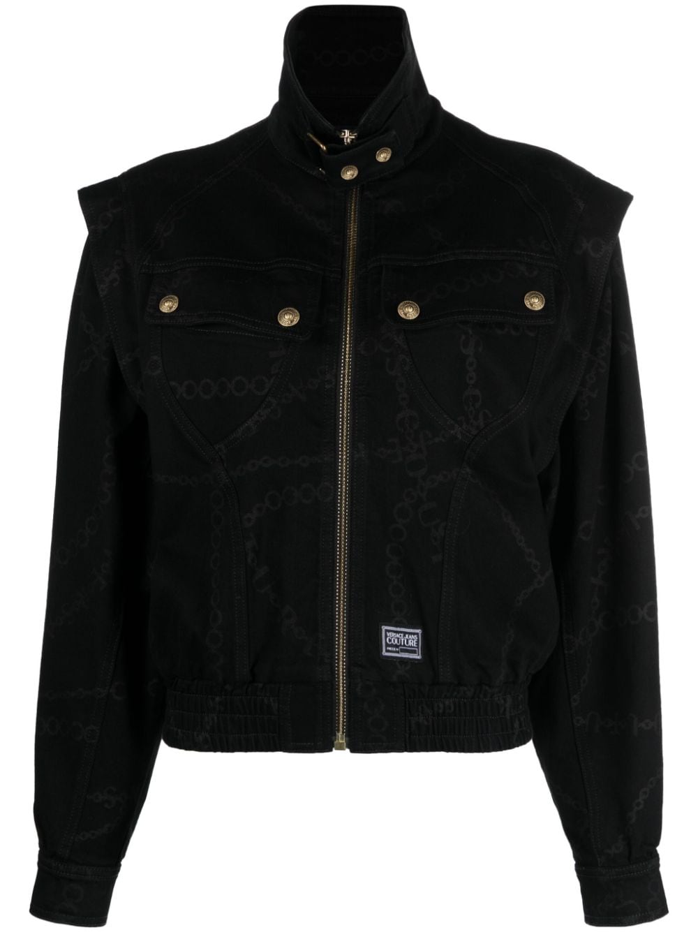 Versace Jeans Couture Chain Couture-print denim jacket - Black von Versace Jeans Couture