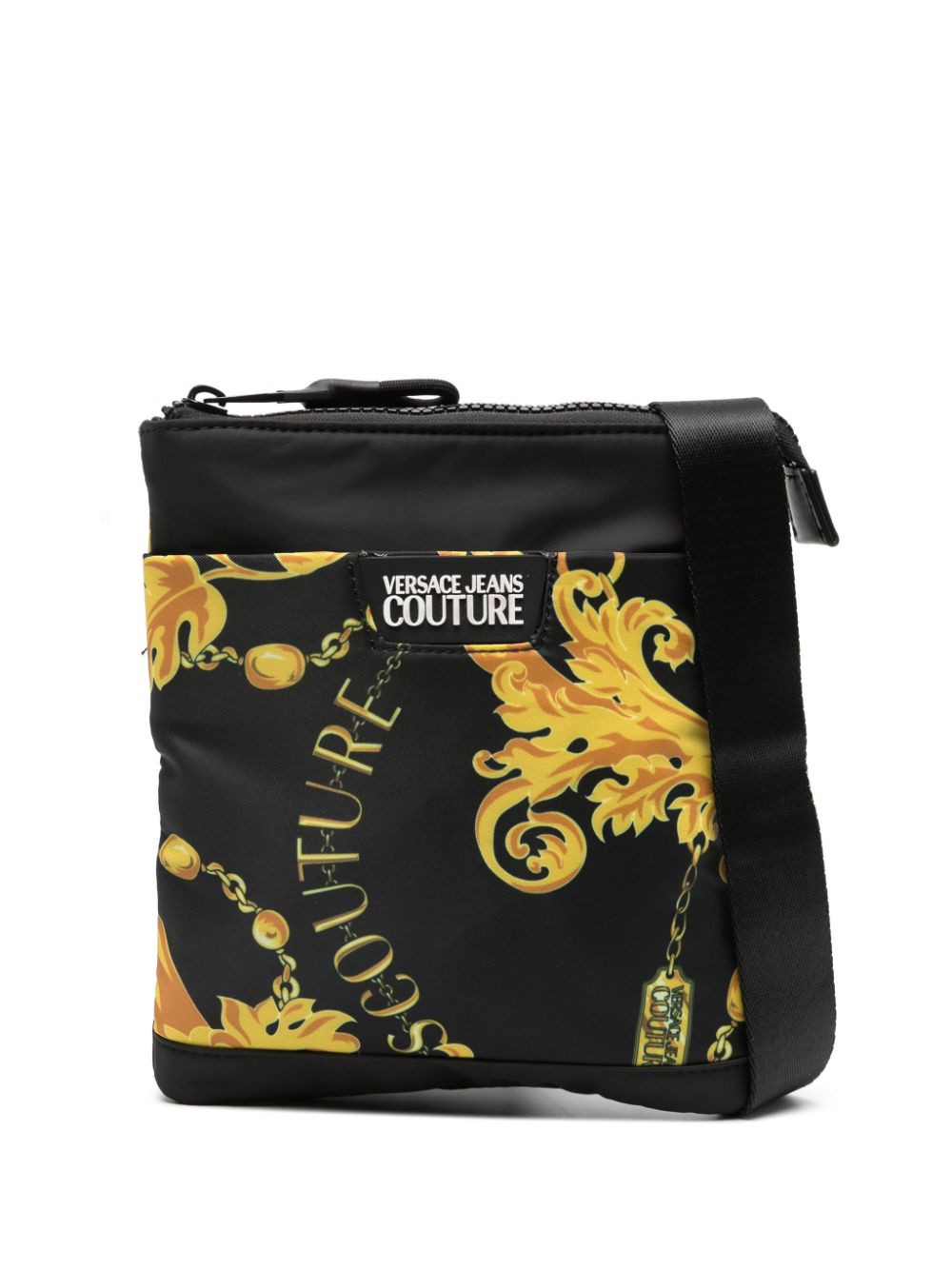 Versace Jeans Couture Chain Couture-print messenger bag - Black von Versace Jeans Couture