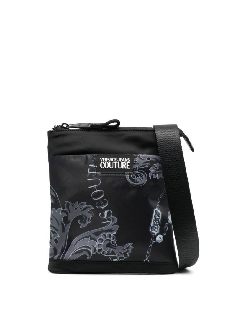 Versace Jeans Couture Chain Couture-print messenger bag - Black von Versace Jeans Couture