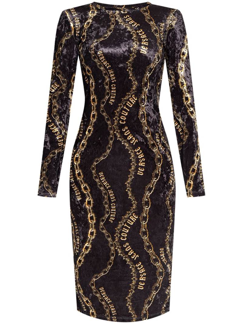 Versace Jeans Couture Chain Couture-print midi dress - Black von Versace Jeans Couture