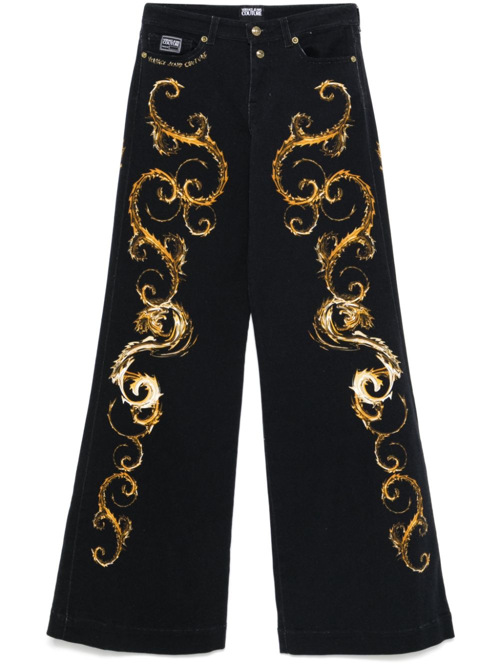 Versace Jeans Couture Chromo Couture-print flared jeans - Black von Versace Jeans Couture