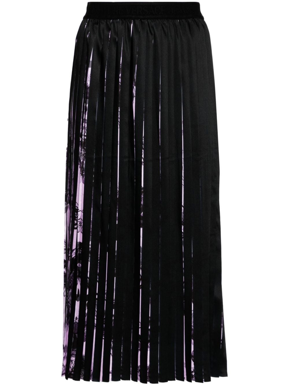 Versace Jeans Couture Watercolour Couture midi skirt - Black von Versace Jeans Couture
