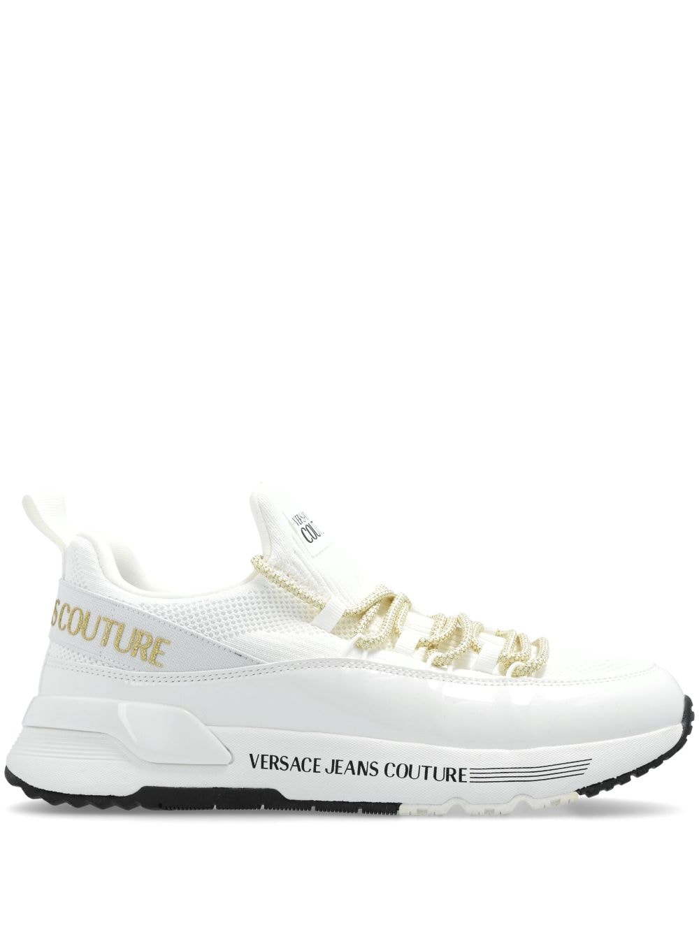 Versace Jeans Couture Dynamic logo-print leather sneakers - White von Versace Jeans Couture