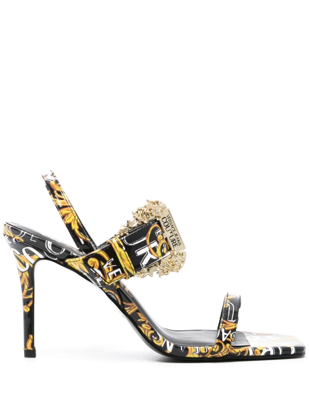 Versace Jeans Couture Emily 85mm Barocco-print sandals - Black von Versace Jeans Couture