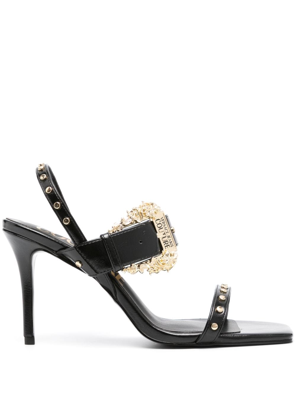 Versace Jeans Couture Emily 85mm studded slingback sandals - Black von Versace Jeans Couture