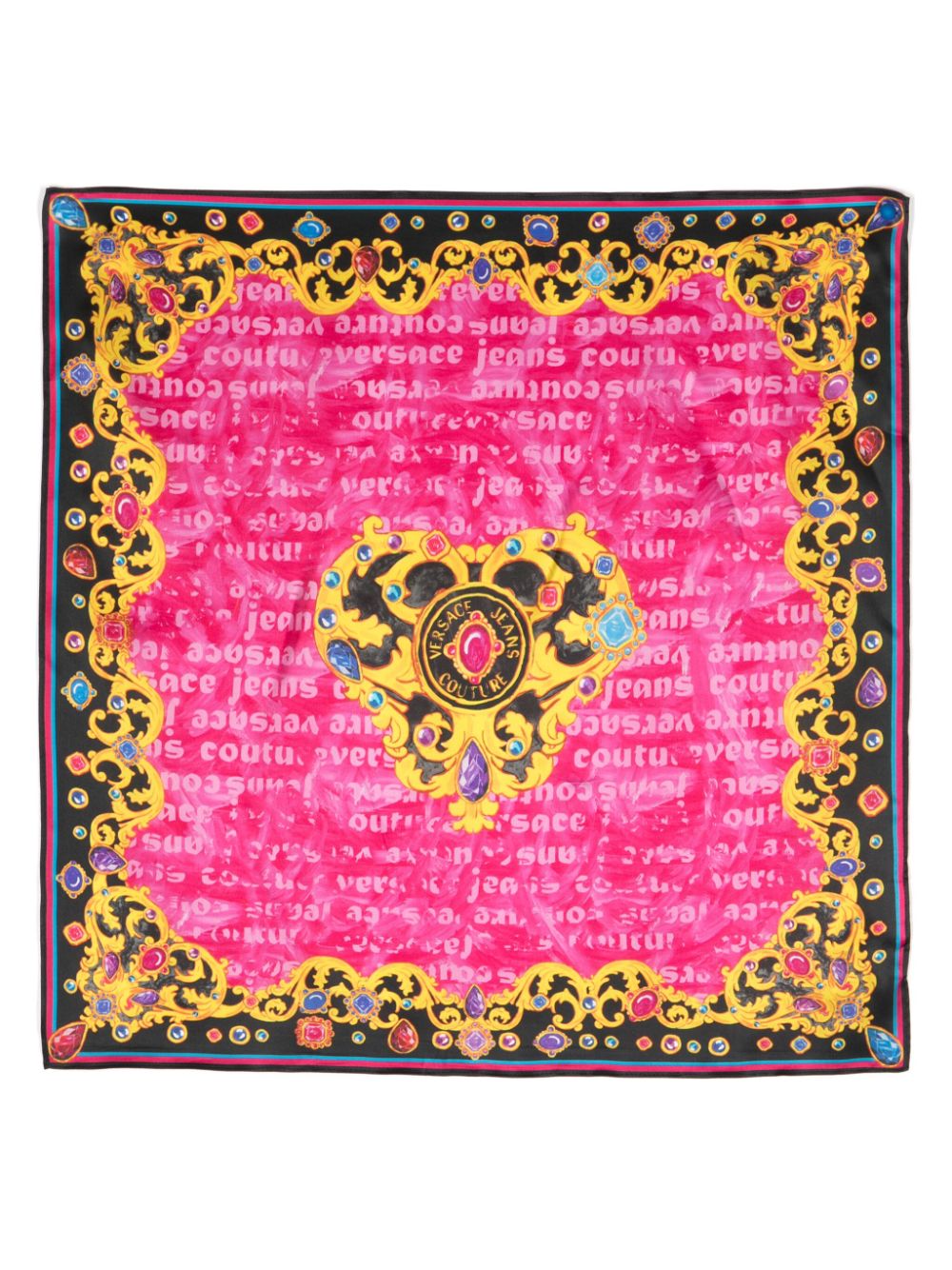 Versace Jeans Couture Heart Couture-print silk scarf - Pink von Versace Jeans Couture