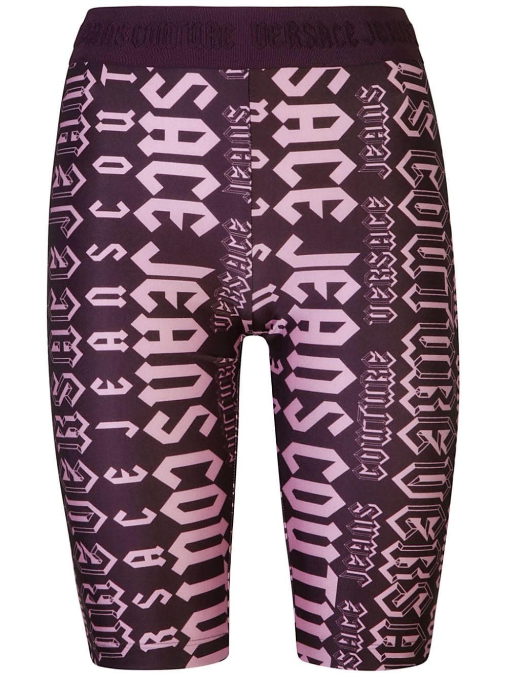 Versace Jeans Couture Logomania biciycle shorts - Purple von Versace Jeans Couture