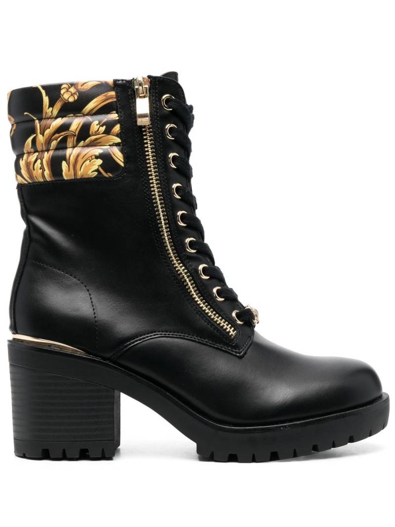 Versace Jeans Couture Mia Garland-print 70mm ankle boots - Black von Versace Jeans Couture