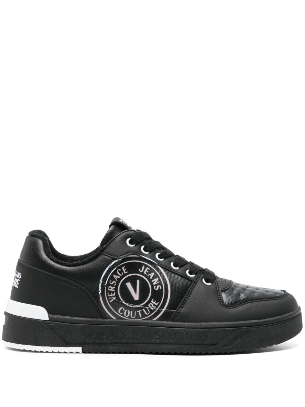 Versace Jeans Couture Starlight logo-print leather sneakers - Black von Versace Jeans Couture