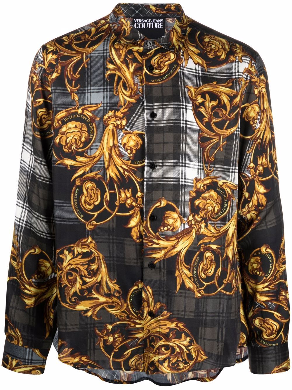 Versace Jeans Couture Tartan Baroque print shirt - Black von Versace Jeans Couture