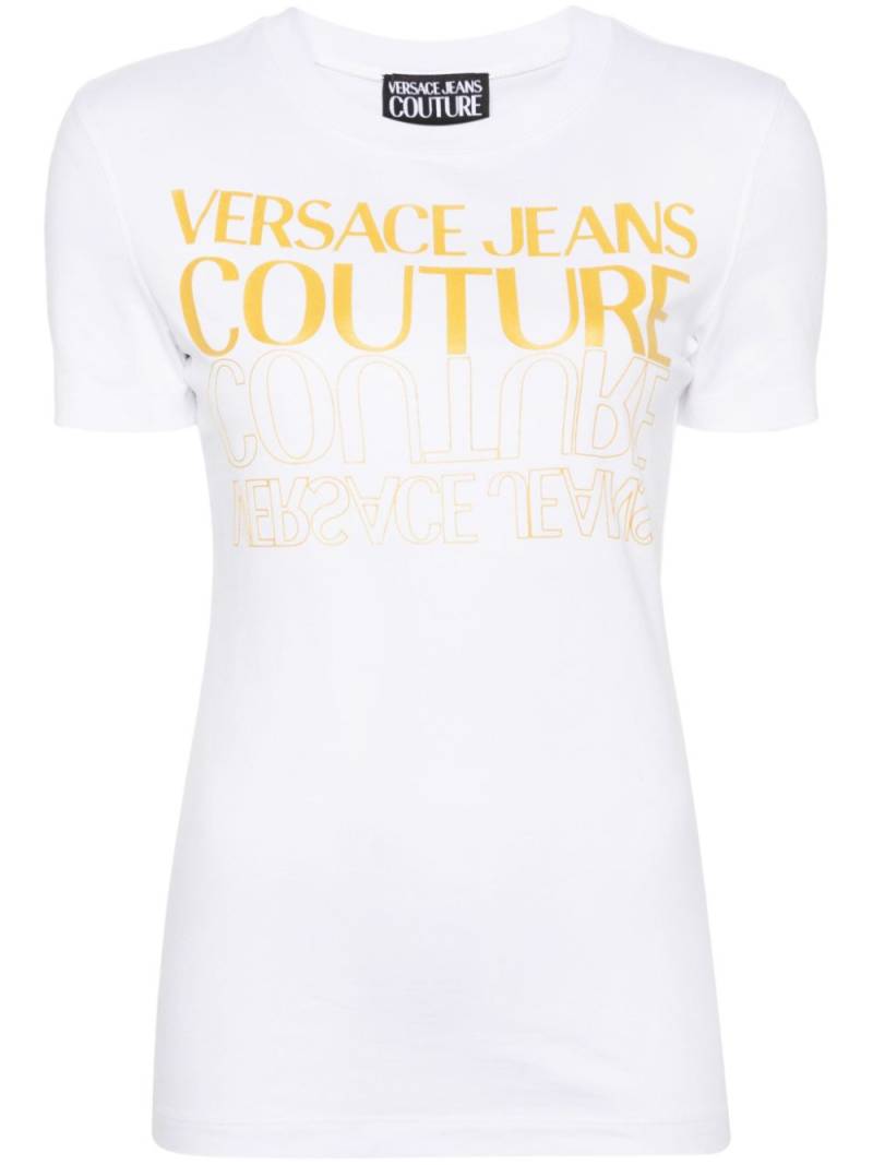 Versace Jeans Couture Upside Down-logo cotton T-shirt - White von Versace Jeans Couture