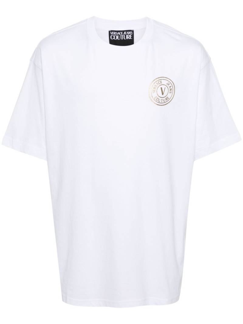 Versace Jeans Couture V-Emblem cotton T-shirt - White von Versace Jeans Couture