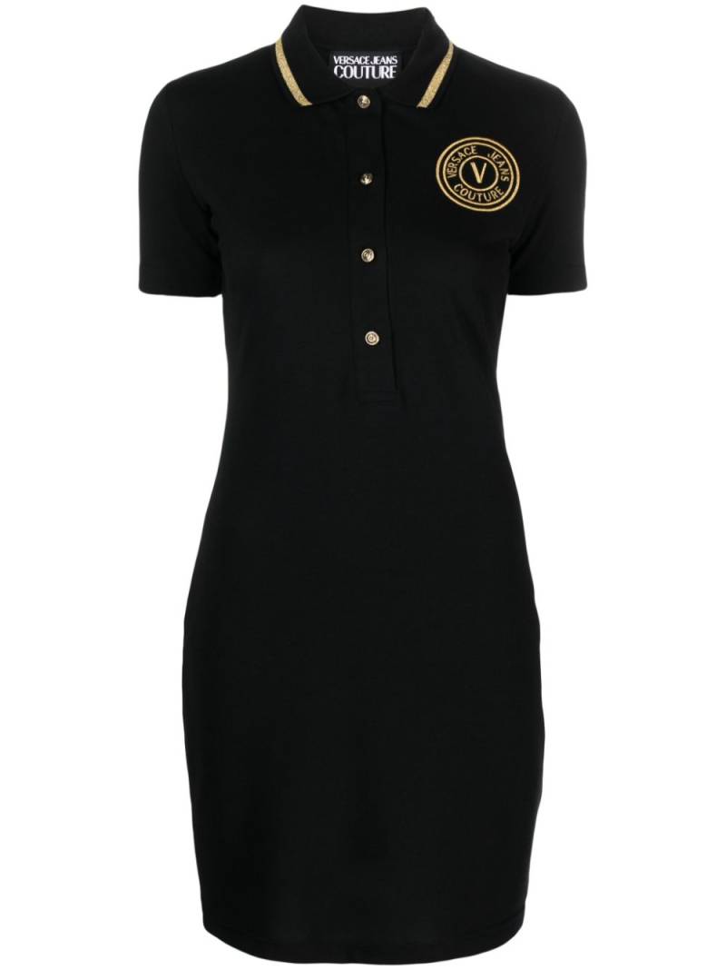 Versace Jeans Couture V-Emblem cotton polo minidress - Black von Versace Jeans Couture