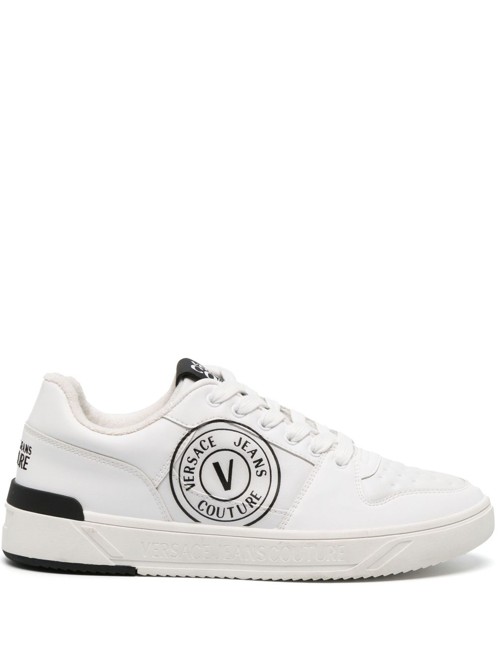 Versace Jeans Couture V-Emblem logo-print sneakers - White von Versace Jeans Couture