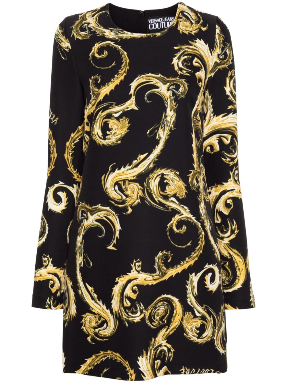 Versace Jeans Couture Watercolor Couture-print midi dress - Black von Versace Jeans Couture