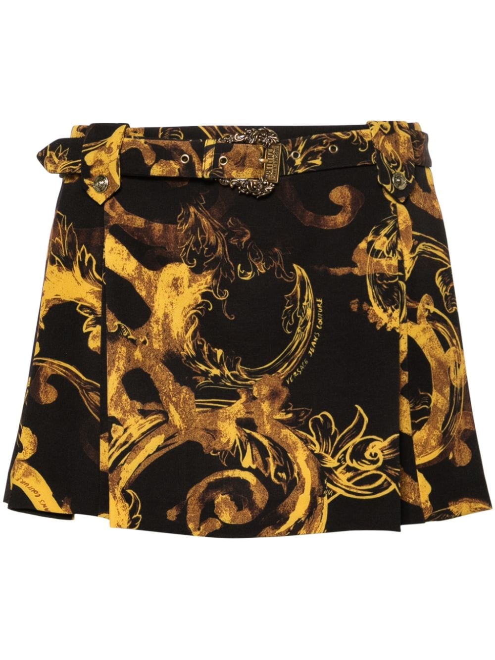 Versace Jeans Couture Watercolor Couture-print mini skirt - Black von Versace Jeans Couture