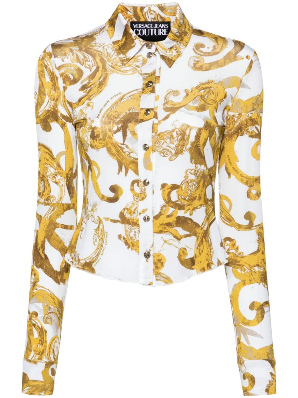 Versace Jeans Couture Watercolour Couture Barocco-print shirt - White von Versace Jeans Couture