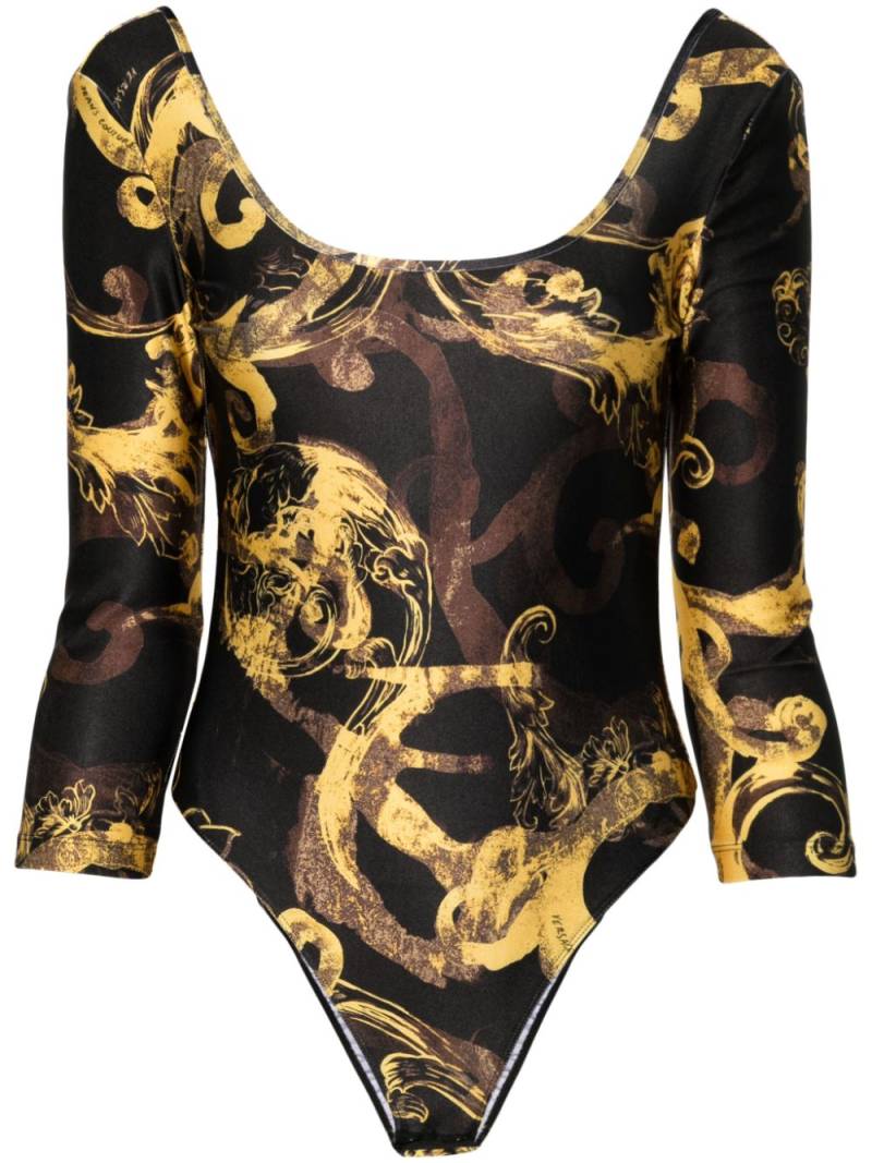 Versace Jeans Couture Watercolour Couture bodysuit - Black von Versace Jeans Couture