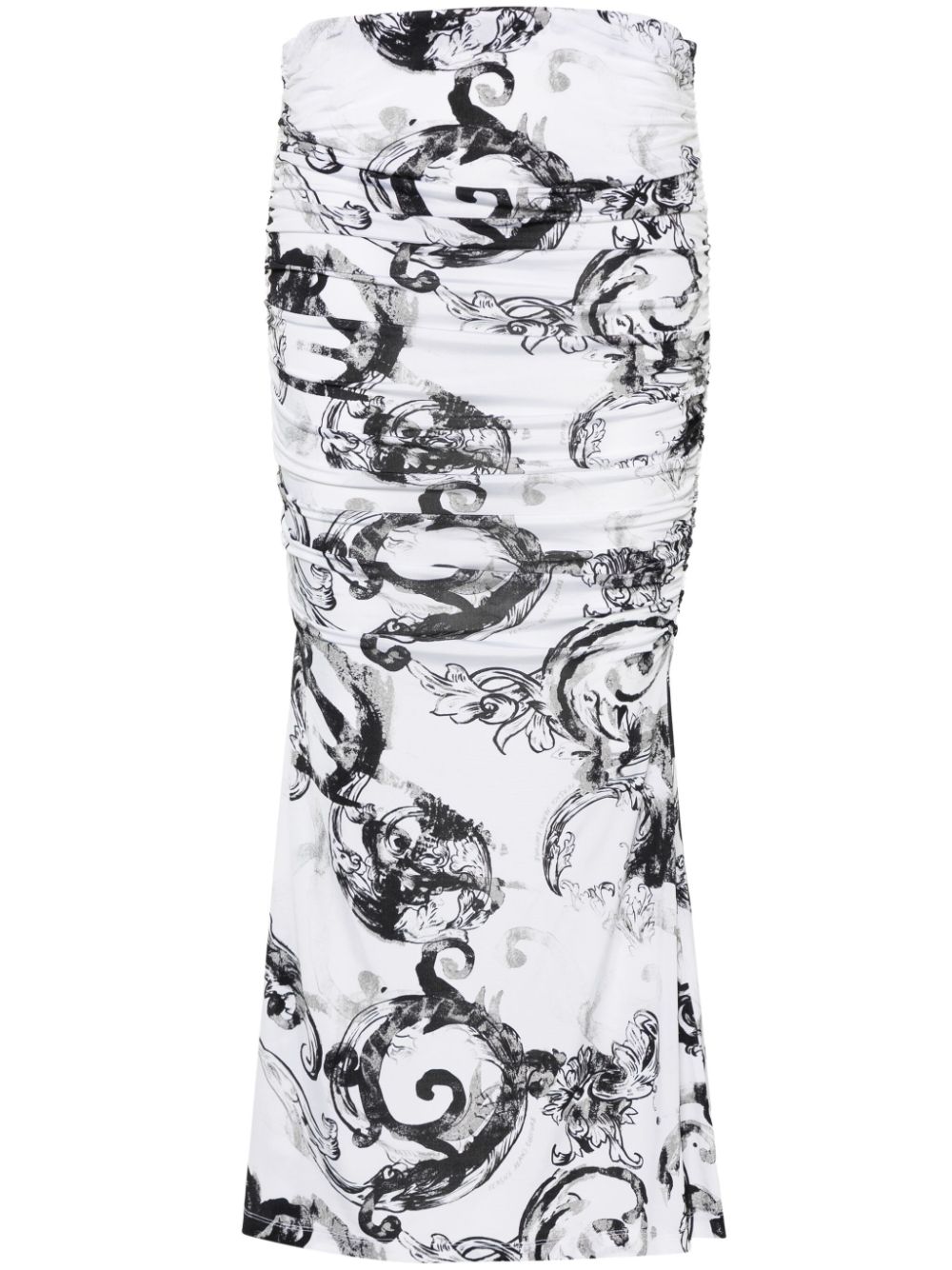 Versace Jeans Couture Watercolour Couture draped skirt - White von Versace Jeans Couture