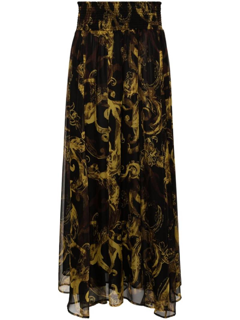 Versace Jeans Couture Watercolour Couture-print maxi skirt - Black von Versace Jeans Couture