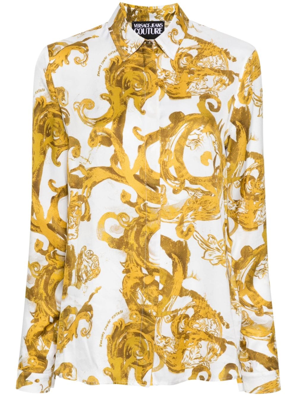 Versace Jeans Couture Watercolour Couture-print shirt - White von Versace Jeans Couture