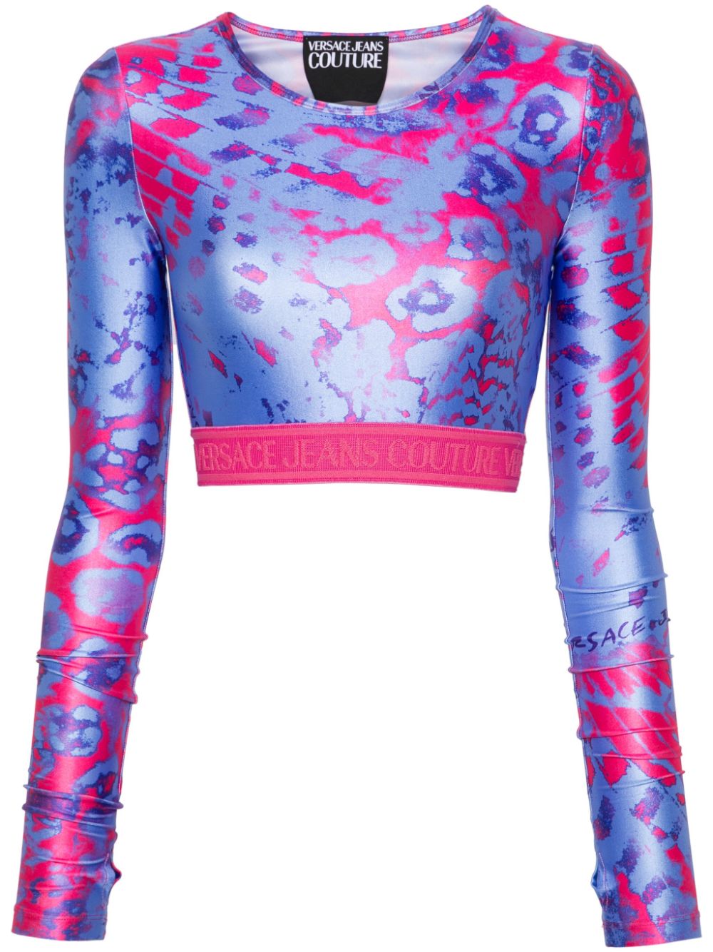 Versace Jeans Couture abstract-print crop top - Pink von Versace Jeans Couture