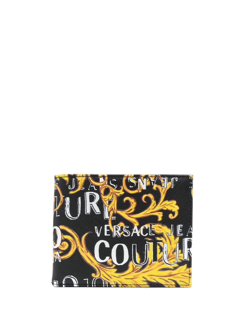 Versace Jeans Couture baroque logo-print leather wallet - Black von Versace Jeans Couture