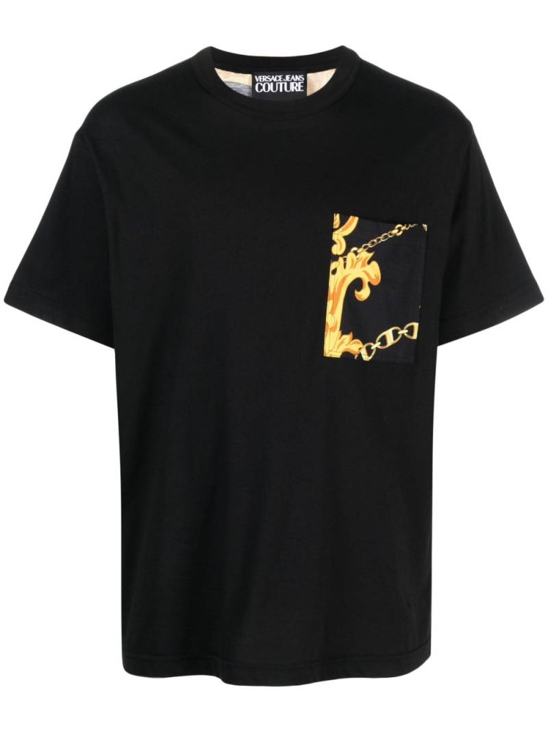 Versace Jeans Couture baroque-pattern cotton T-shirt - Black von Versace Jeans Couture