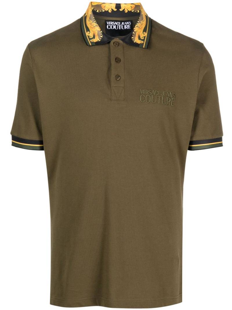 Versace Jeans Couture baroque-pattern polo shirt - Green von Versace Jeans Couture