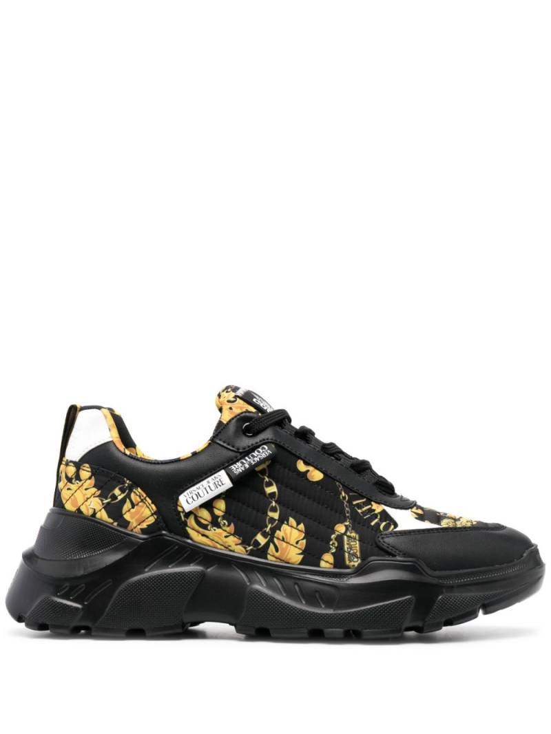 Versace Jeans Couture baroque-pattern print sneakers - Black von Versace Jeans Couture