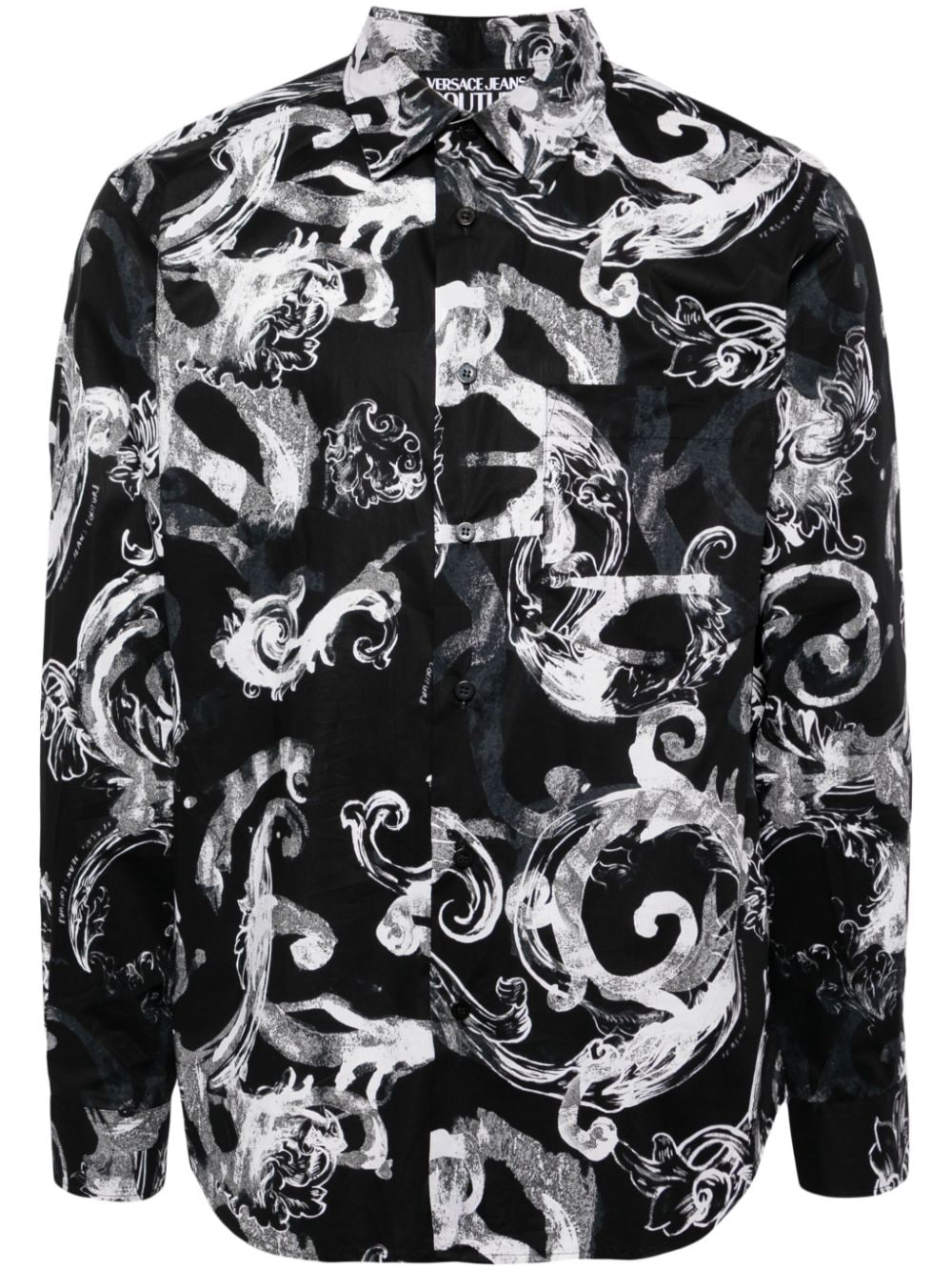 Versace Jeans Couture baroque-print cotton shirt - Black von Versace Jeans Couture