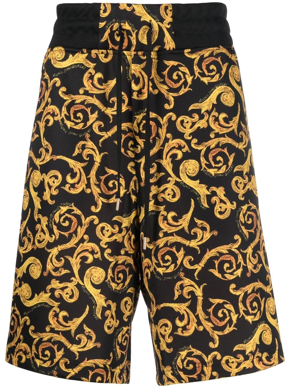 Versace Jeans Couture baroque-print knee-length shorts - Black von Versace Jeans Couture