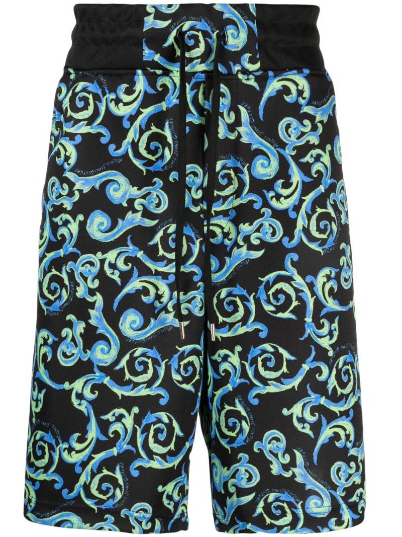 Versace Jeans Couture baroque-print knee-length shorts - Black von Versace Jeans Couture