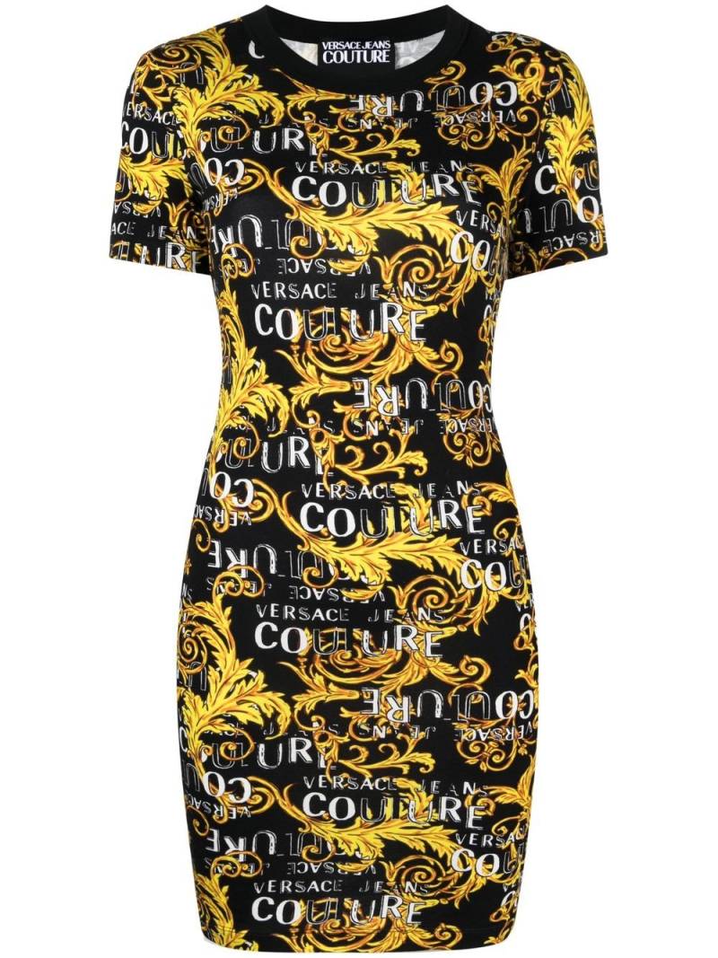 Versace Jeans Couture baroque-print minidress - Black von Versace Jeans Couture