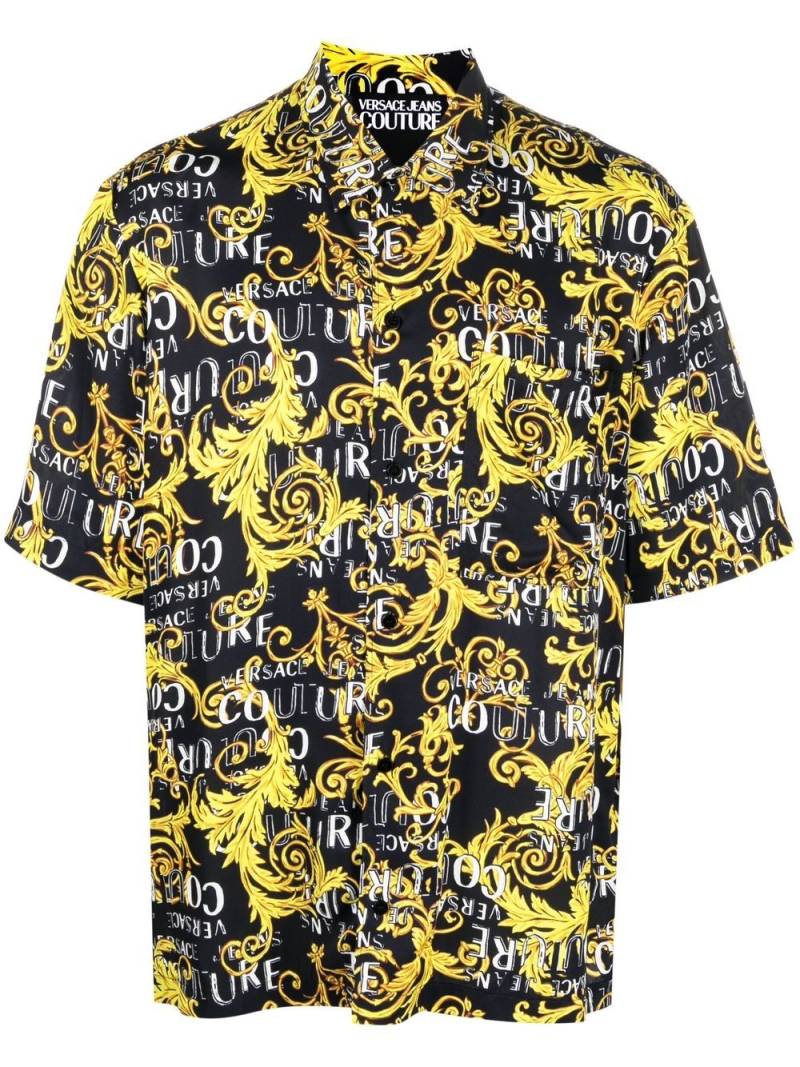 Versace Jeans Couture baroque-print short-sleeve shirt - Black von Versace Jeans Couture