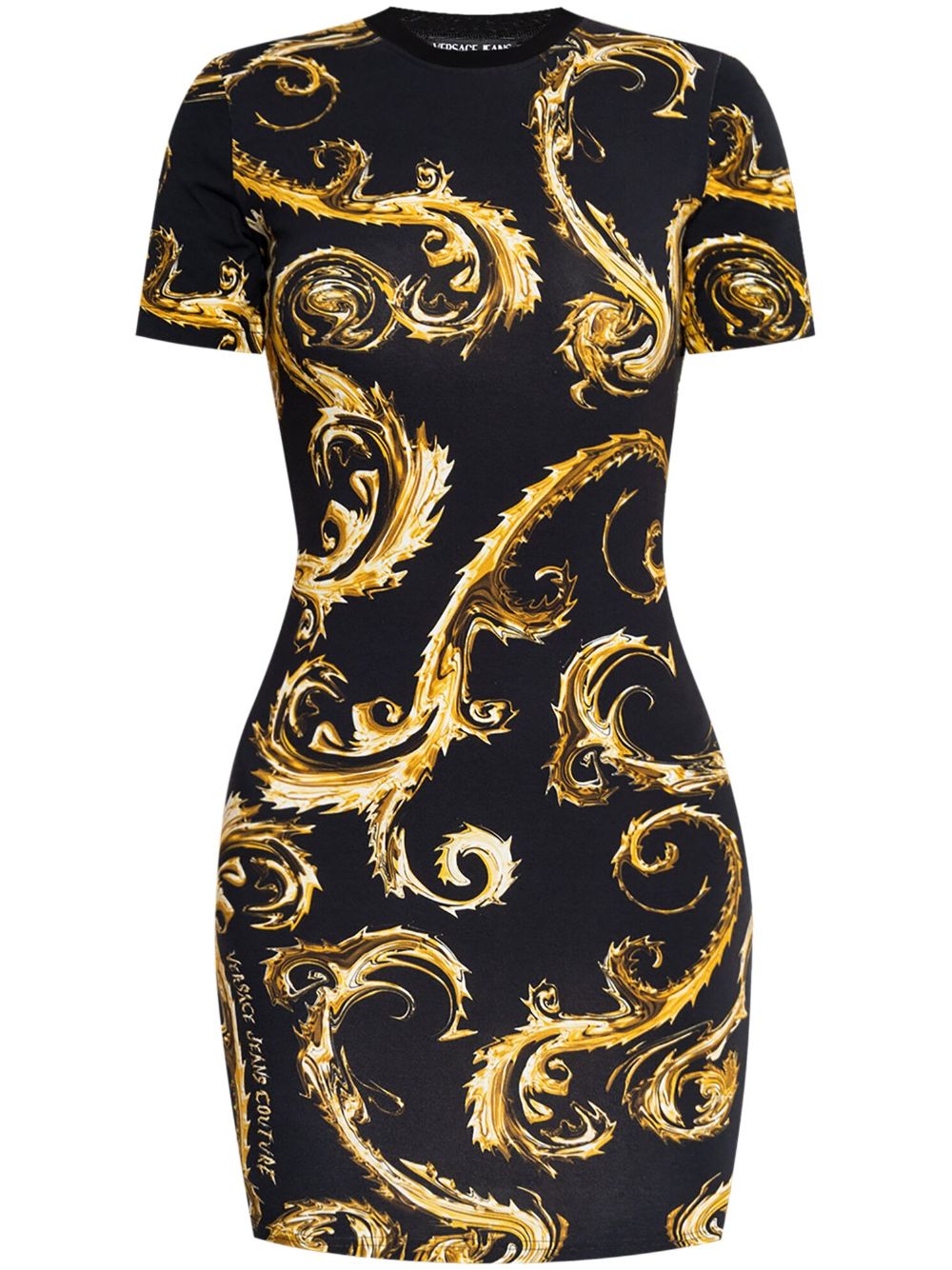 Versace Jeans Couture baroque-print t-shirt dress - Black von Versace Jeans Couture