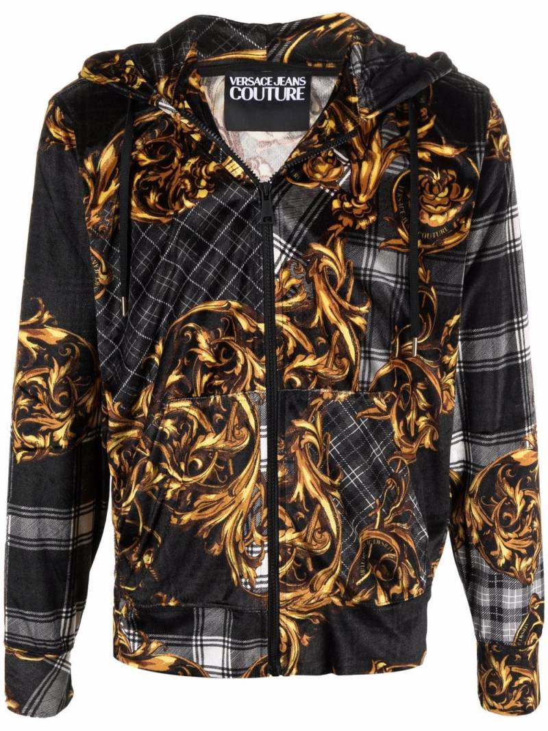 Versace Jeans Couture baroque zip-up hoodie - Black von Versace Jeans Couture