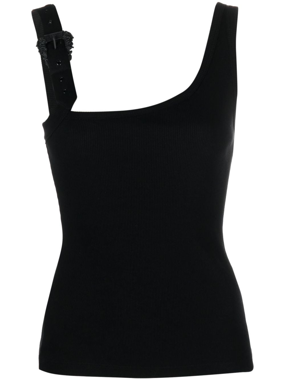 Versace Jeans Couture buckle-embellished ribbed top - Black von Versace Jeans Couture