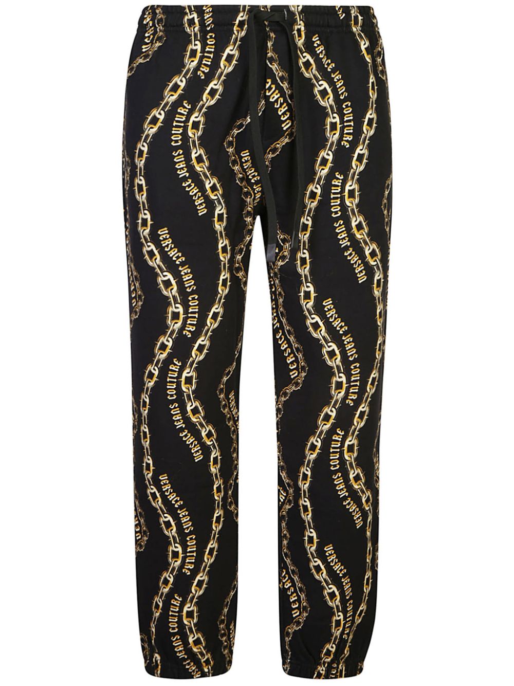 Versace Jeans Couture chain link-print track pants - Black von Versace Jeans Couture