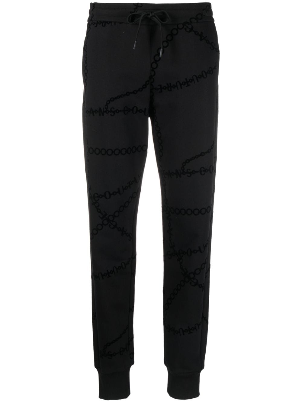 Versace Jeans Couture chain-print cotton track pants - Black von Versace Jeans Couture