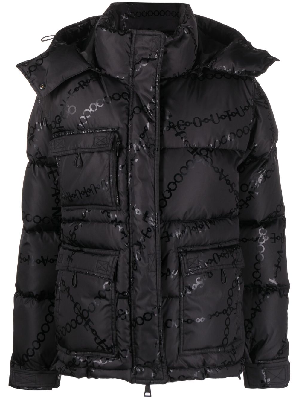 Versace Jeans Couture chain-print puffer jacket - Black von Versace Jeans Couture