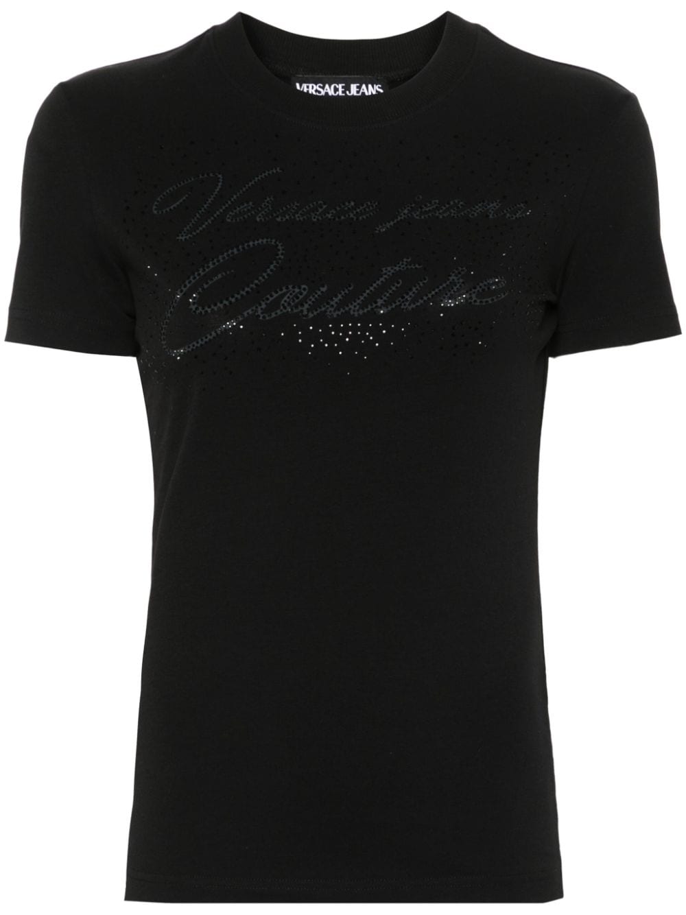 Versace Jeans Couture crystal-logo cotton T-shirt - Black von Versace Jeans Couture