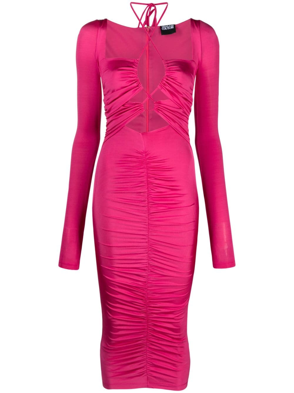 Versace Jeans Couture cut-out lace-up midi dress - Pink von Versace Jeans Couture