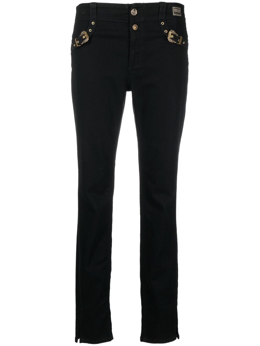 Versace Jeans Couture decorative buckle skinny trousers - Black von Versace Jeans Couture