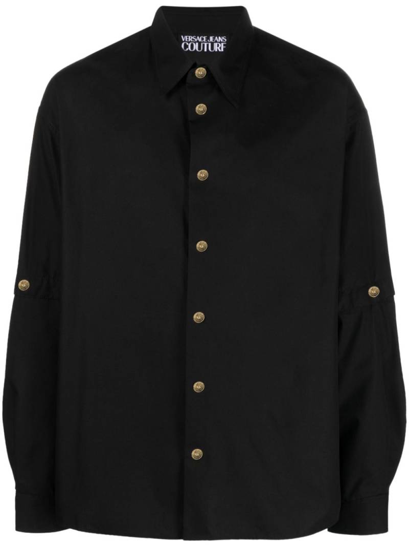 Versace Jeans Couture embossed-button cotton shirt - Black von Versace Jeans Couture